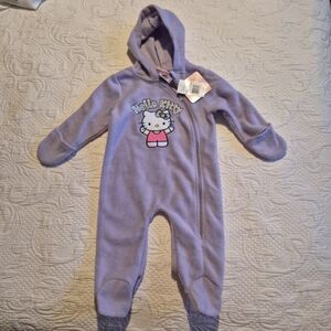 Hello kitty girls 6-9 months lightweight Pram suit hands flip light purple NWT
